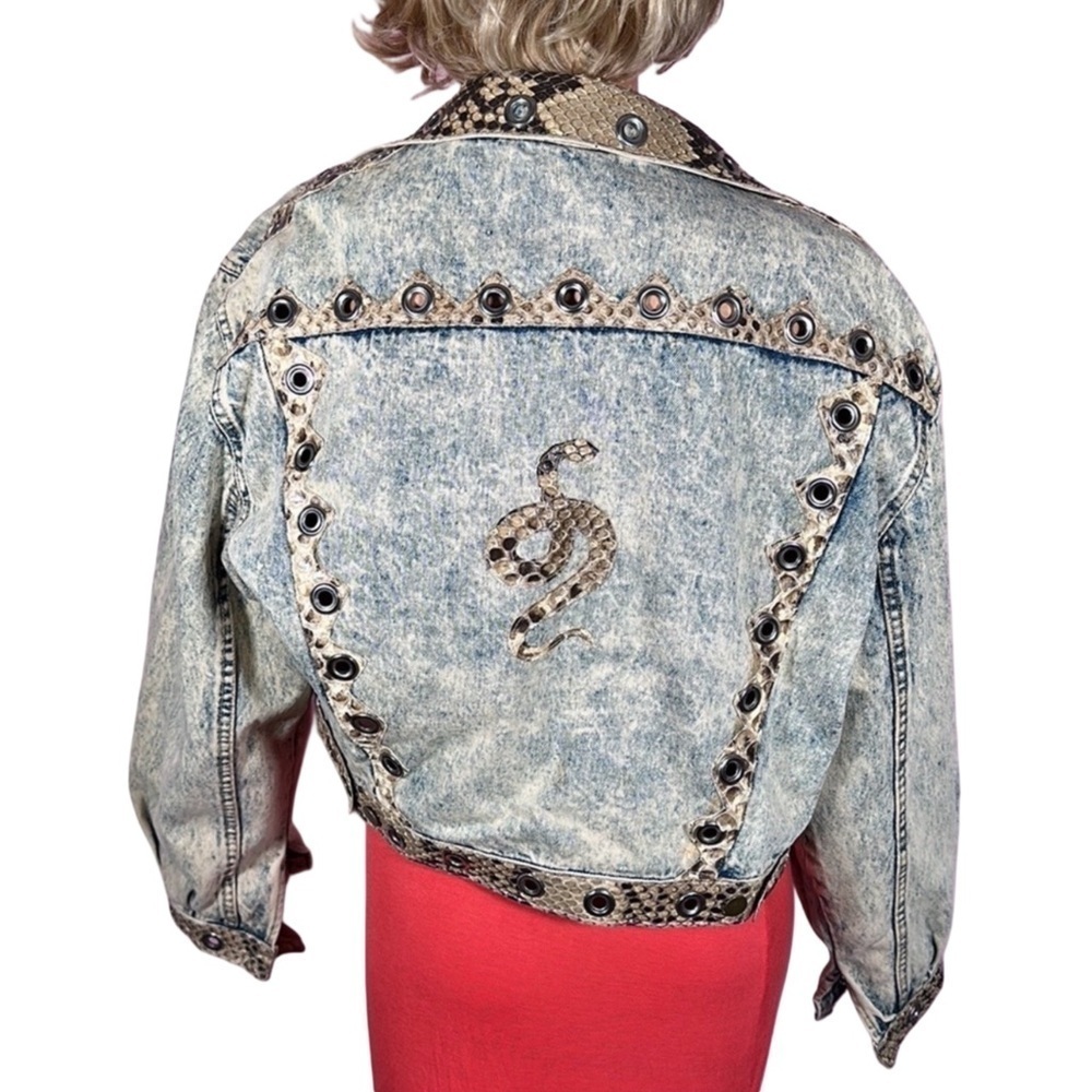 PYTHON SNAKE SKIN Leather one-of-a-kind distressed stonewashed Vintage